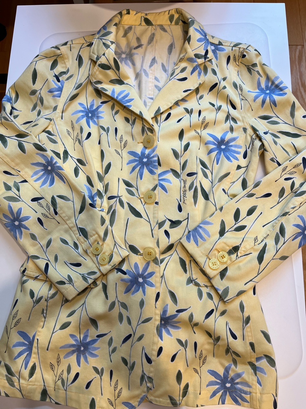 MOSCHINO Yellow Floral Button-Front Women's Jacket